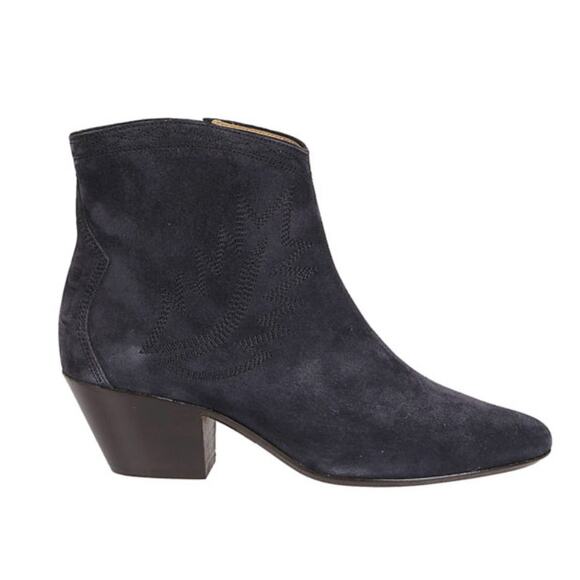 Isabel Marant Western Embroidered Dacken Ankle Boots Booties Suede Boho sz 37 - Picture 4 of 16